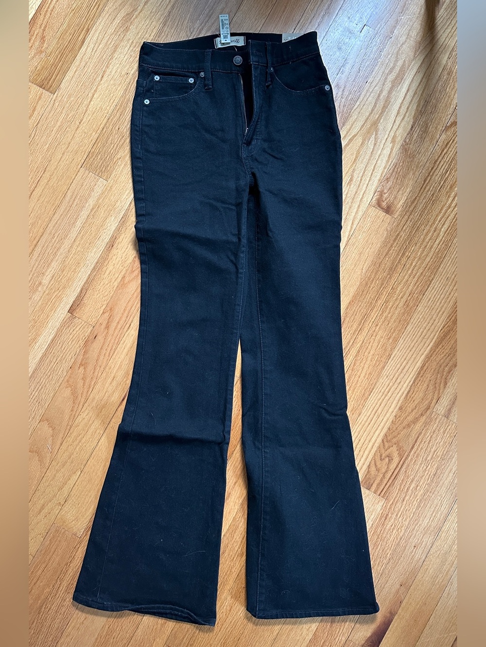 Madewell High Rise Black Perfect Flare Jeans